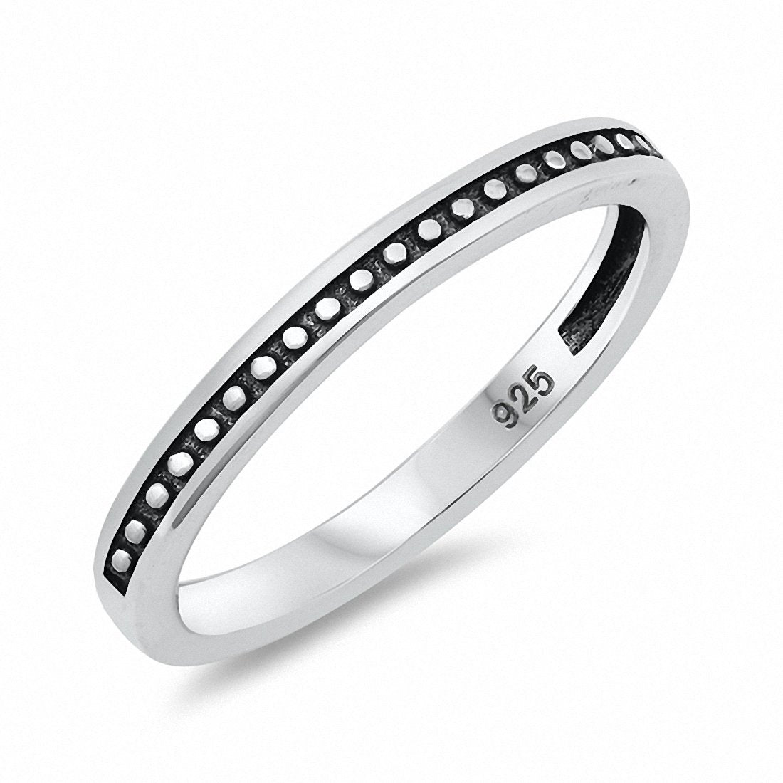 2mm Band Solid Oxidized Bali Design 925 Sterling Silver Choose Color