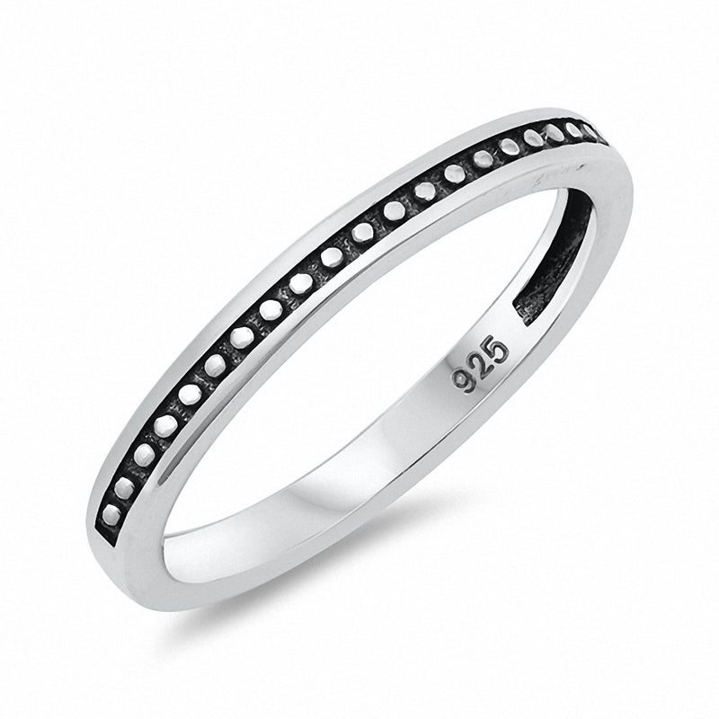 2mm Band Solid Oxidized Bali Design 925 Sterling Silver Choose Color