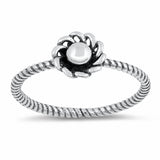Flower Ring Band Oxidized Braided Twisted Cable Design 925 Sterling Silver Choose Color