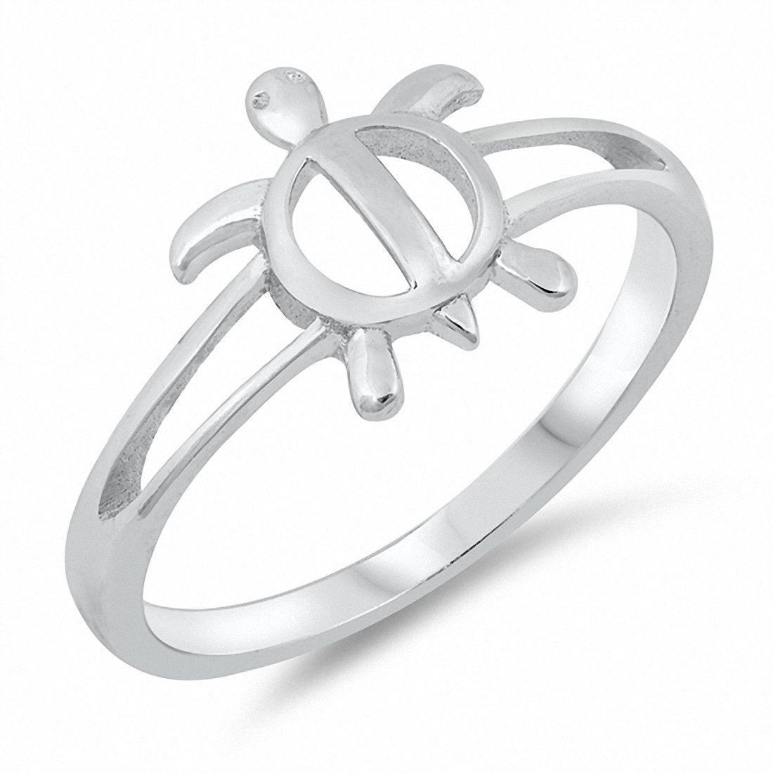 Split Open Shank Turtle Ring Band Solid 925 Sterling Silver Choose Color