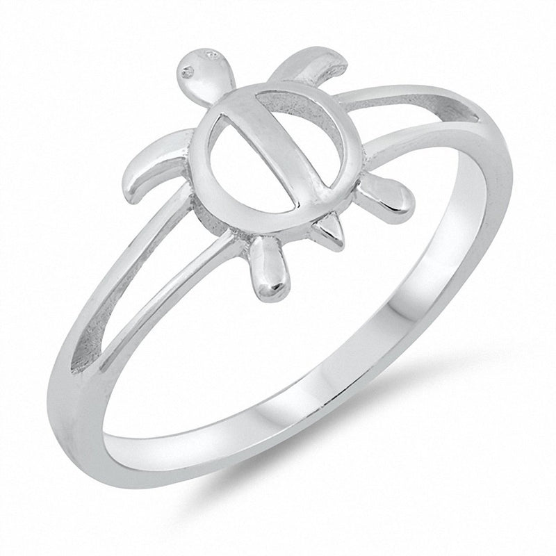 Split Open Shank Turtle Ring Band Solid 925 Sterling Silver Choose Color