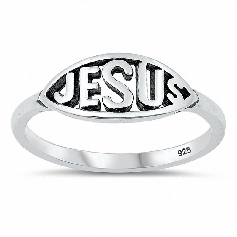 Jesus Band Ring Sideways Jesus 925 Sterling Silver Choose Color