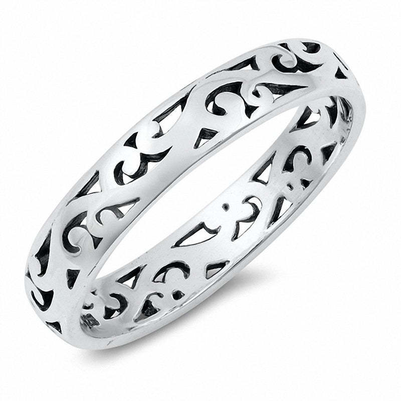 4mm Vines Band Wedding Band Men Women Unisex 925 Sterling Silver Choose Color