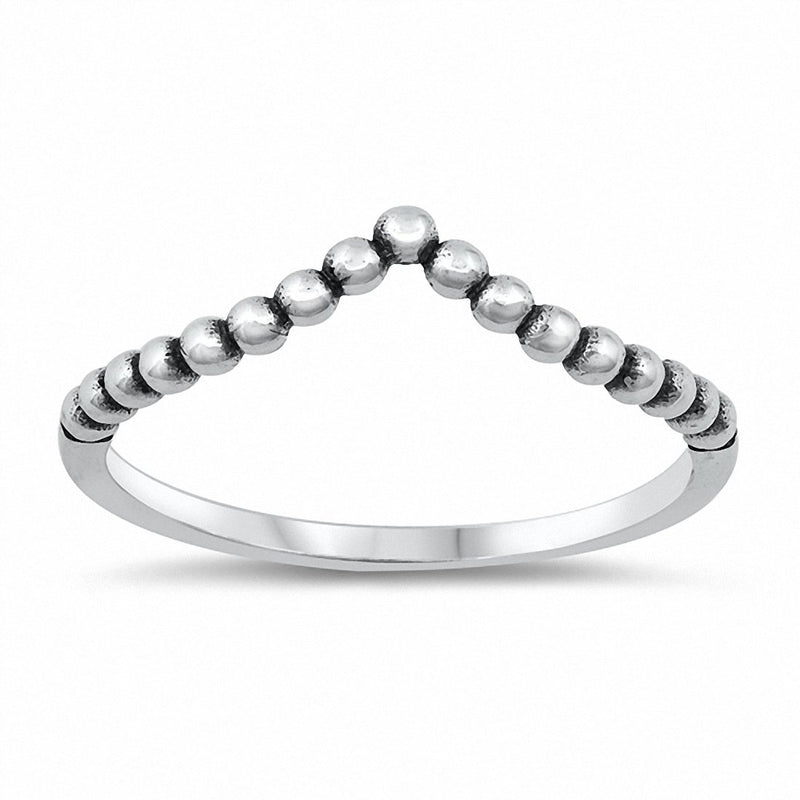 Ball Bead Chevron Midi Thumb Ring Band Solid 925 Sterling Silver Choose Color