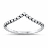 Ball Bead Chevron Midi Thumb Ring Band Solid 925 Sterling Silver Choose Color
