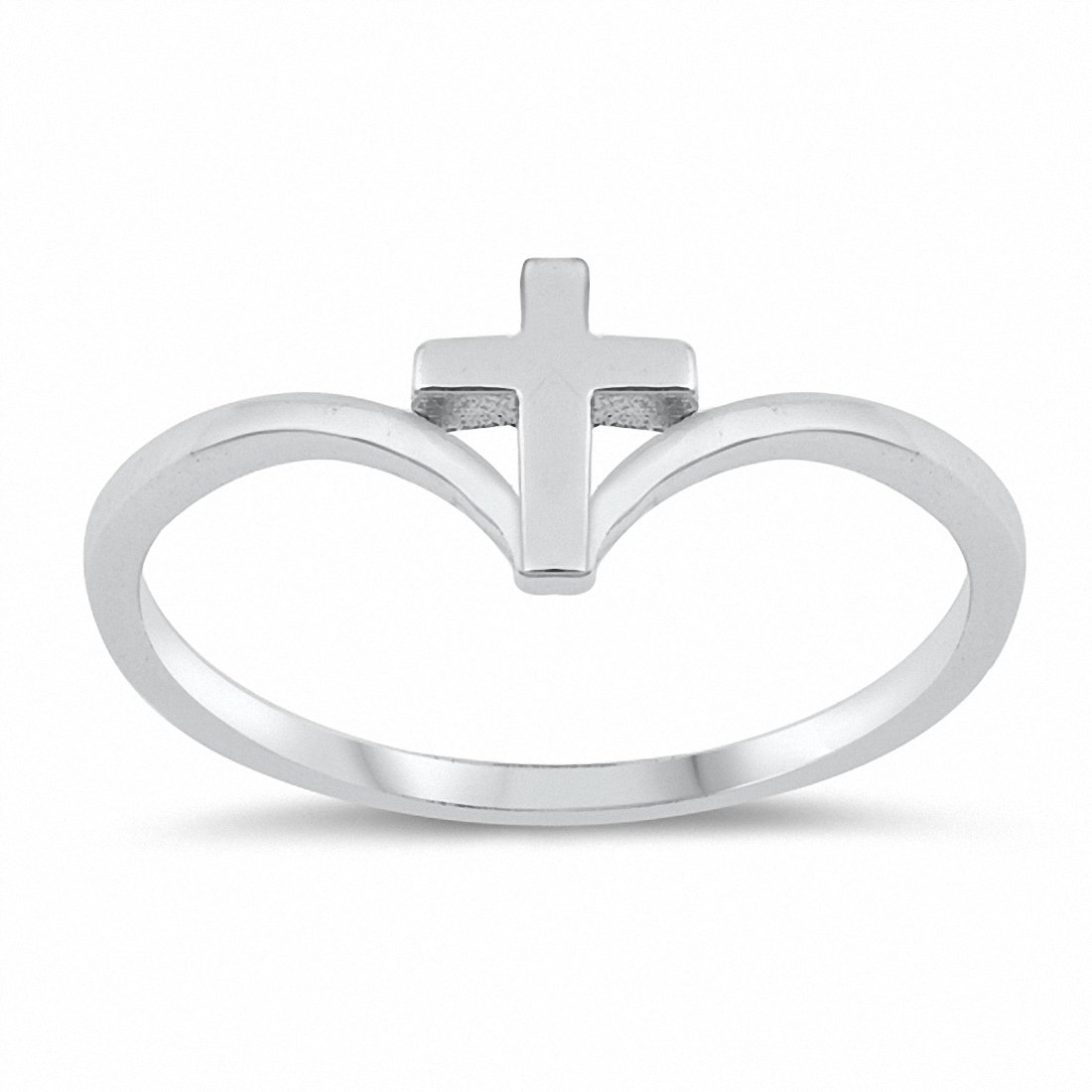 Chevron Midi Cross Thumb Ring Band Solid 925 Sterling Silver Choose Color