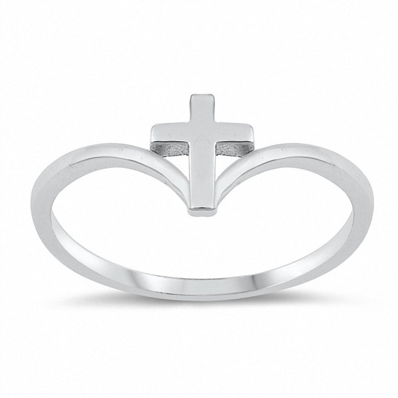 Chevron Midi Cross Thumb Ring Band Solid 925 Sterling Silver Choose Color
