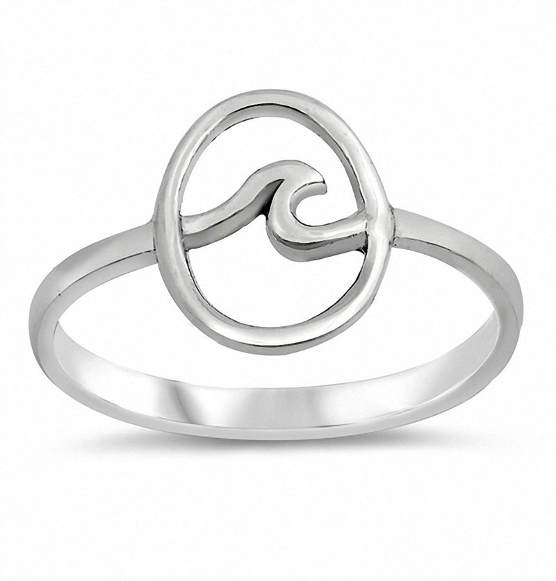 Oval Wave Ring Band 925 Sterling Silver Choose Color