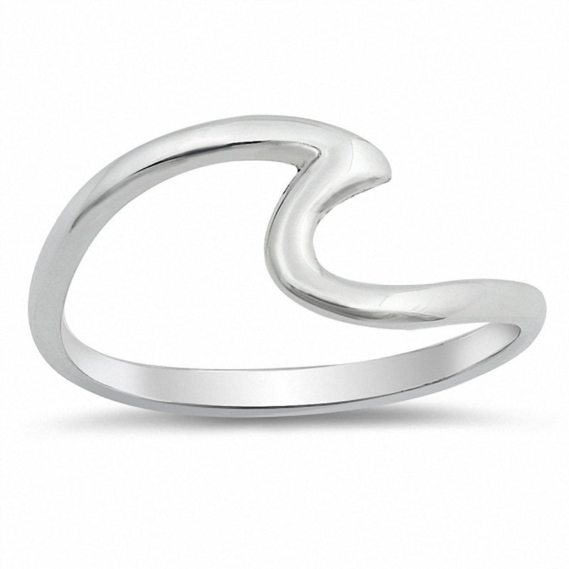 Wave Plain Band Ring 925 Sterling Silver Choose Color