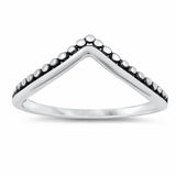 V Ring Chevron Midi Thumb Band Solid 925 Sterling Silver Choose Color