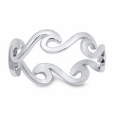 5mm Waves Band Solid 925 Sterling Silver Wave Choose Color