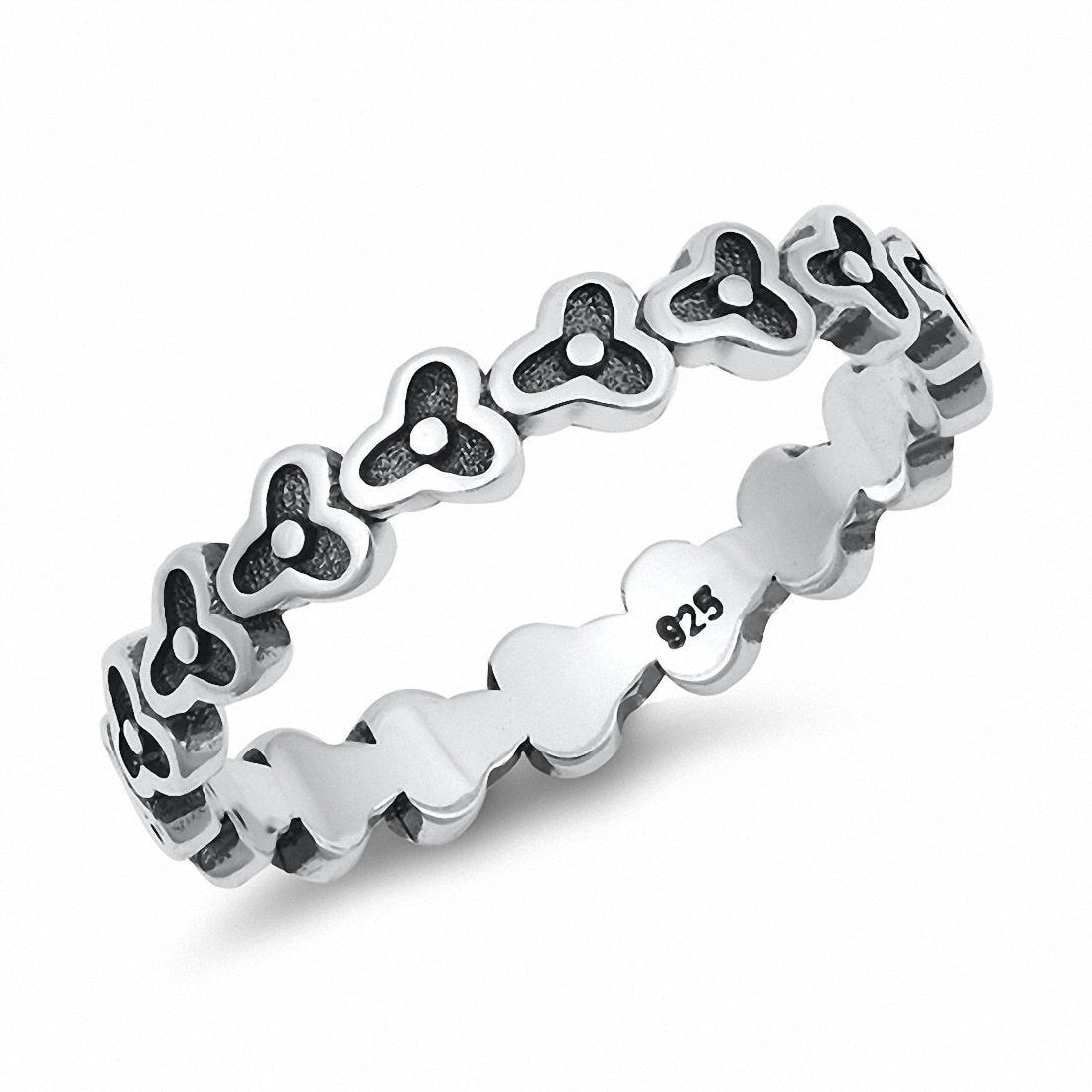 4mm Eternity Style Celtic Band Unisex Men Women Solid 925 Sterling Silver Choose Color