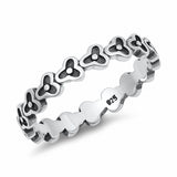 4mm Eternity Style Celtic Band Unisex Men Women Solid 925 Sterling Silver Choose Color