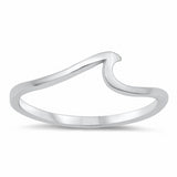 Petite Small Wave Ring Band Solid 925 Sterling Silver Choose Color