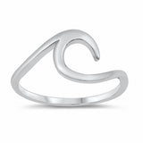 Wave Jewelry Ring Band Solid 925 Sterling Silver Choose Color
