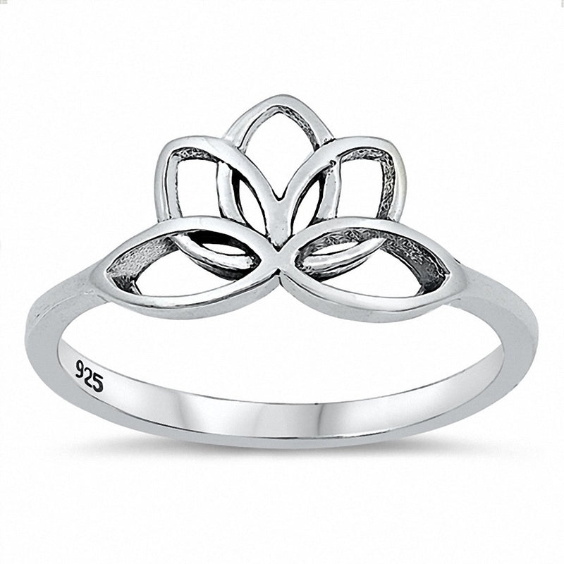 Flower Ring Band Oxidized 925 Sterling Silver Choose Color