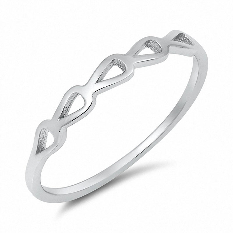 Plain Sideways Design 3mm Band Solid 925 Sterling Silver Choose Color