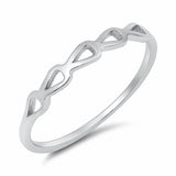 Plain Sideways Design 3mm Band Solid 925 Sterling Silver Choose Color