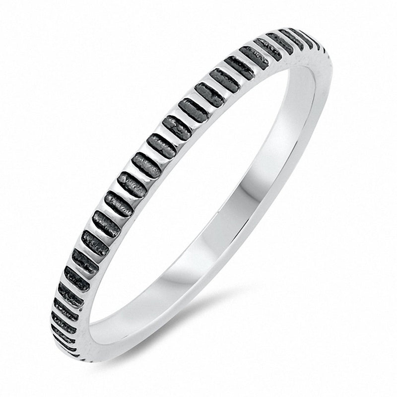 2mm Stripe Band Ring Oxidized Solid 925 Sterling Silver Choose Color