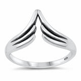 Angel Wings Band Ring Solid 925 Sterling Silver Choose Color
