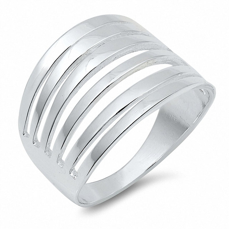 Open Ring Band Solid 925 Sterling Silver Choose Color