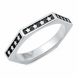 Stars Band Ring Solid 925 Sterling Silver Choose Color