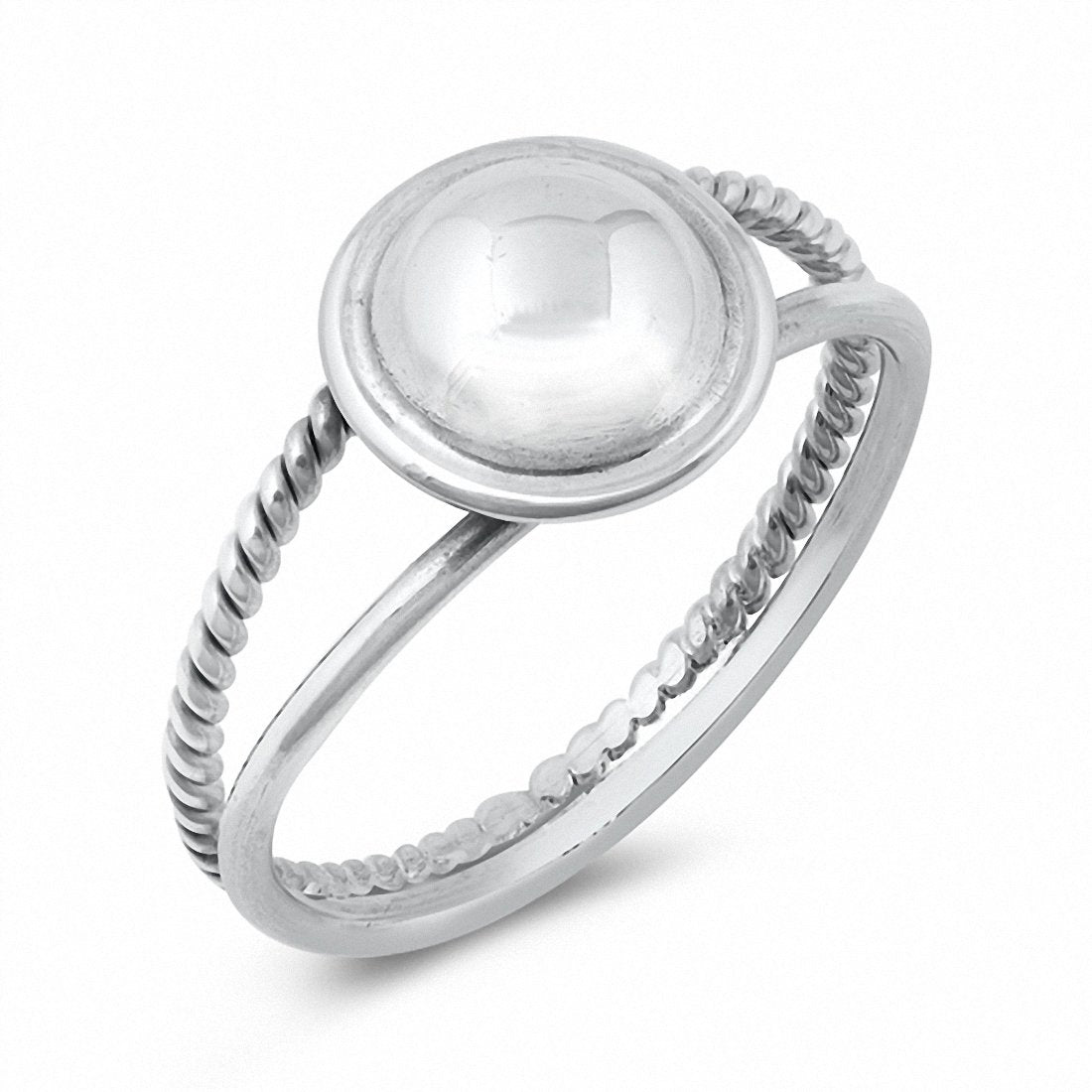Split Shank Braided Cable Design Ball Circle Ring Band 925 Sterling Silver Choose Color