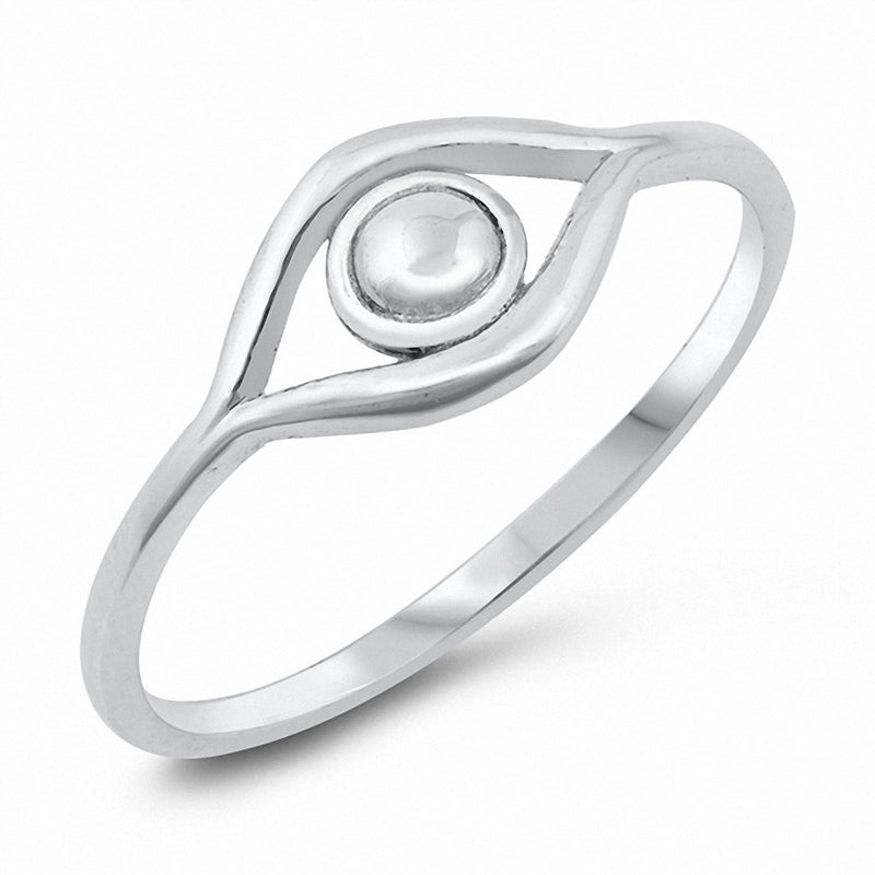 Eye Ring Band Solid 925 Sterling Silver Choose Color