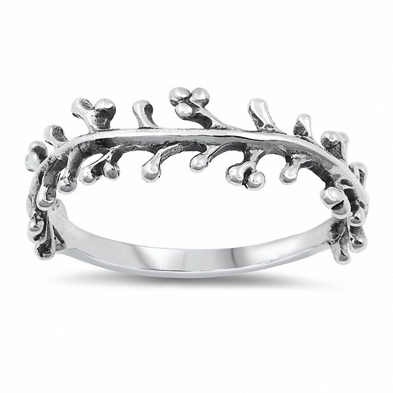 Sideways Branches Ring Band Solid 925 Sterling Silver Choose Color