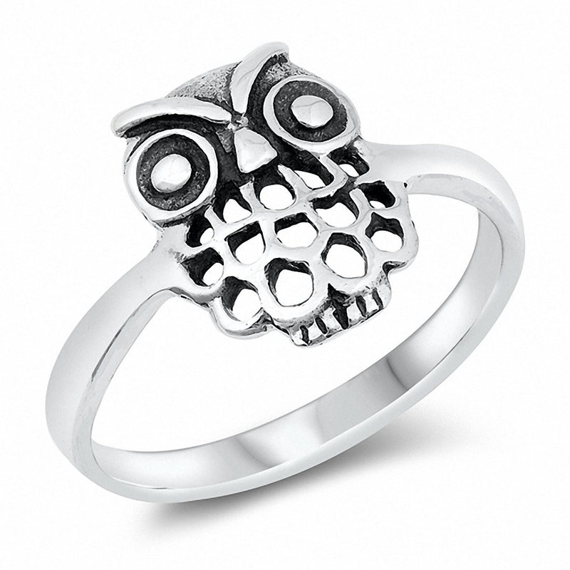 Owl Ring Band Solid 925 Sterling Silver Choose Color