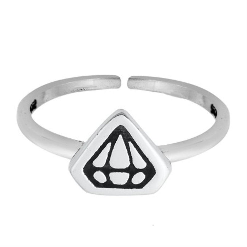 Hammered DC Style Adjustable Toe Ring 925 Sterling Silver(6.5mm)