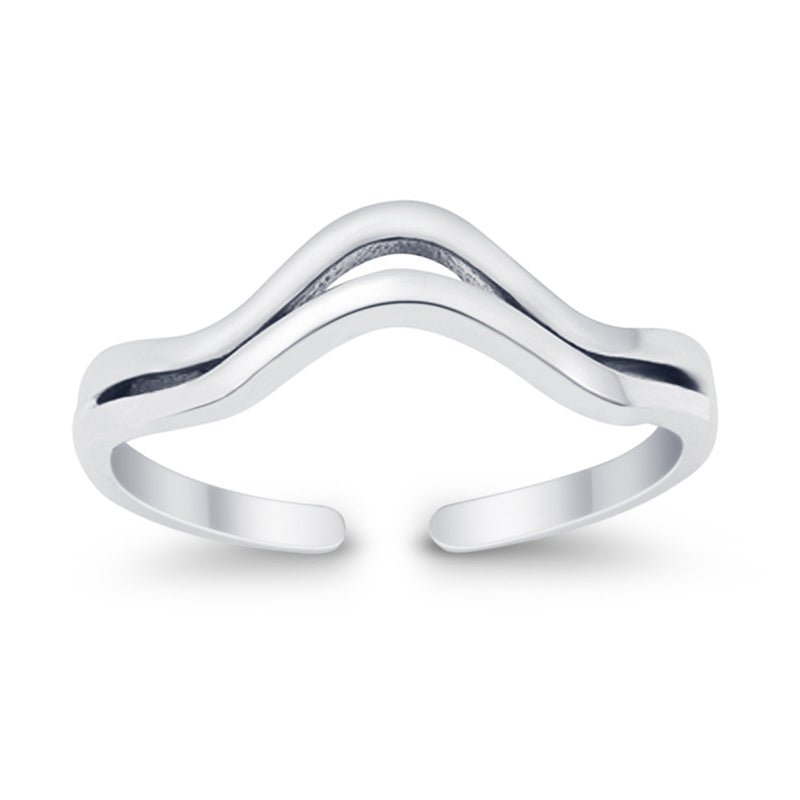 Aquarius Zodiac Sign Toe Ring Adjustable Band 925 Sterling Silver (5mm)