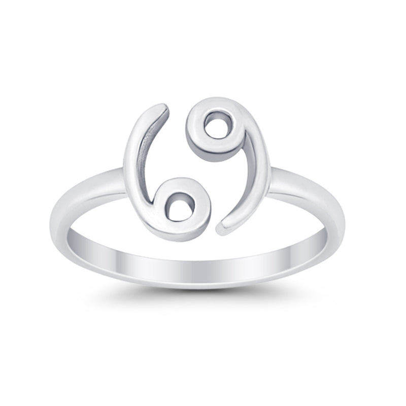 Cancer Zodiac Sign Toe Ring Adjustable Band 925 Sterling Silver (7mm)