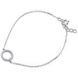 Dainty Fashion O Circle Round Bracelet Round Cubic Zirconia 925 Sterling Silver