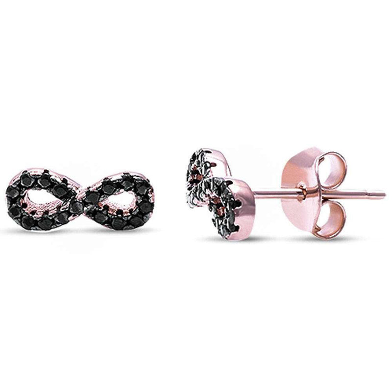 Infinity Earrings Round Cubic Zirconia 925 Sterling Silver Choose Color Crisscross Infinity Stud Earring - Blue Apple Jewelry