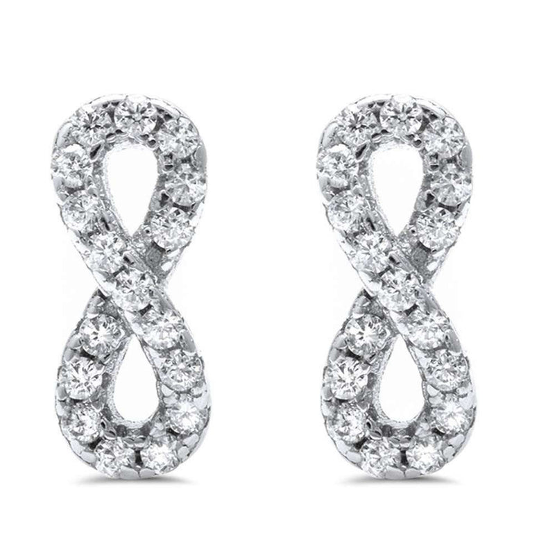 Infinity Earrings Round Cubic Zirconia 925 Sterling Silver Choose Color Crisscross Infinity Stud Earring - Blue Apple Jewelry