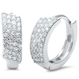 5mmx13mm Huggie Earrings Hoop 925 Sterling Silver Micro Pave Cubic Zirconia