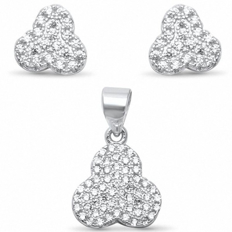 Jewelry Set Fashion Round Simulated Cubic Zirconia 925 Sterling Silver
