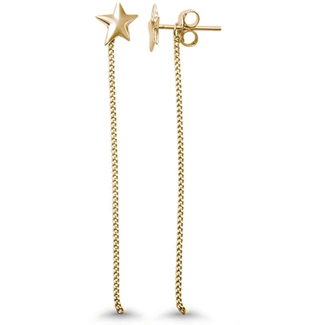 Star Drop Dangle Celestial Earrings Box Chain 925 Sterling Silver Choose Color
