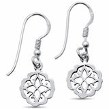 Dangling Fishhok Flower Earrings Solid 925 Sterling Silver