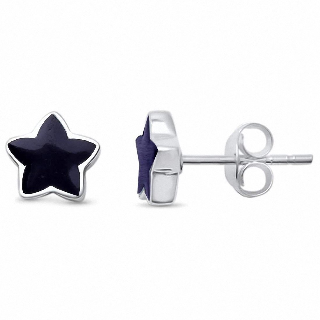 Star Stud Earrings 925 Sterling Silver Choose Color