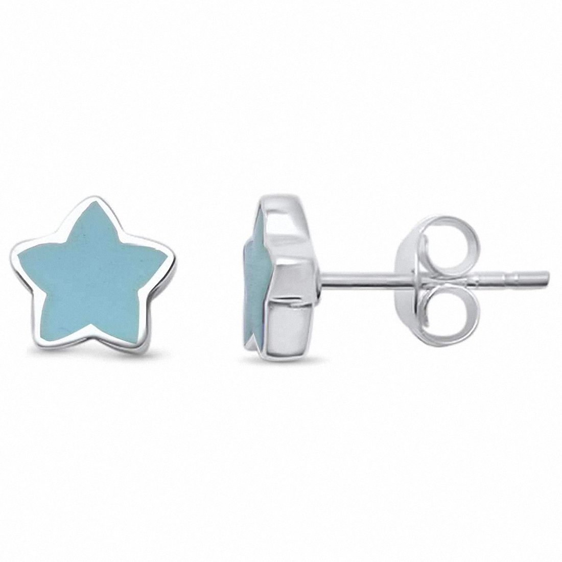 Star Stud Earrings 925 Sterling Silver Choose Color