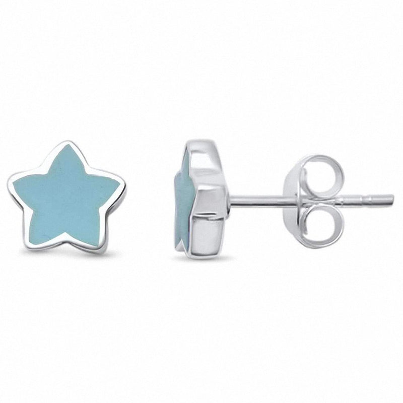 Star Stud Earrings 925 Sterling Silver Choose Color