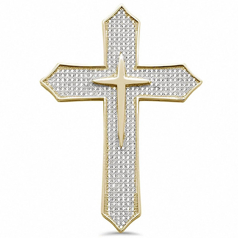 Hip Hop Cross Pendant Micro Pave Cubic Zirconia 2.25" Unisex Men Women Solid 925 Sterling Silver Choose Color
