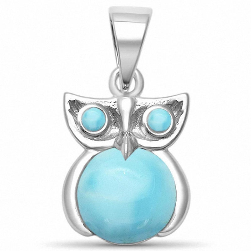 Owl Pendant Charm Lab Created Opal Solid 925 Sterling Silver