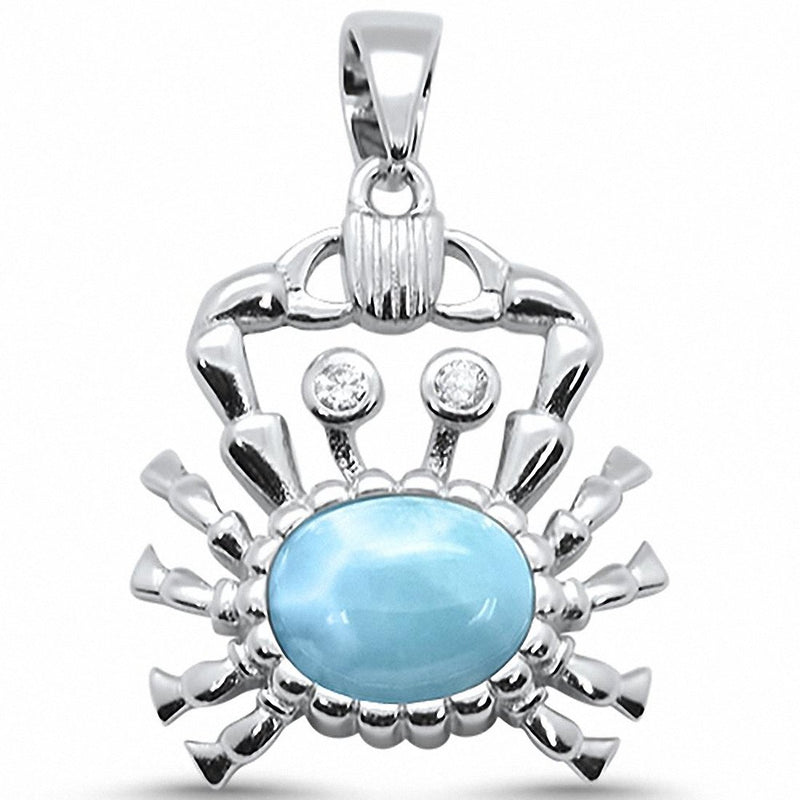Crab Pendant Charm Lab Created Opal Solid 925 Sterling Silver