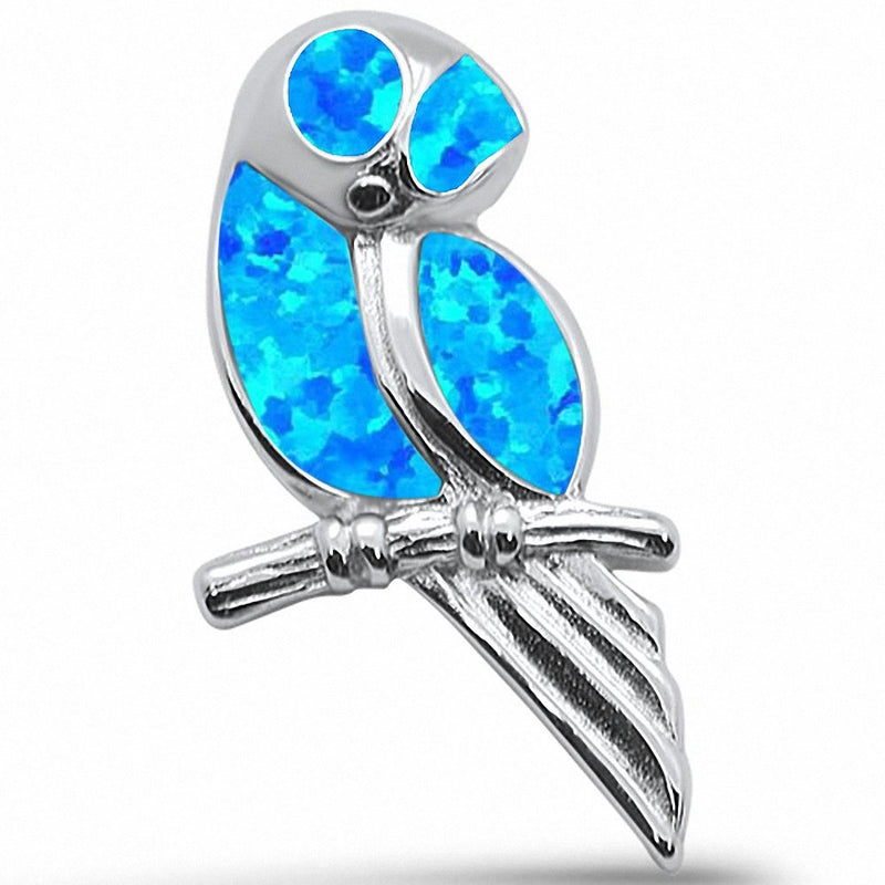 Owl Pendant Simulated Solid 925 Sterling Silver
