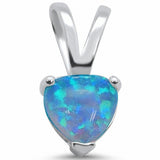Solitaire Heart Pendant Created Pink Opal 925 Sterling Silver
