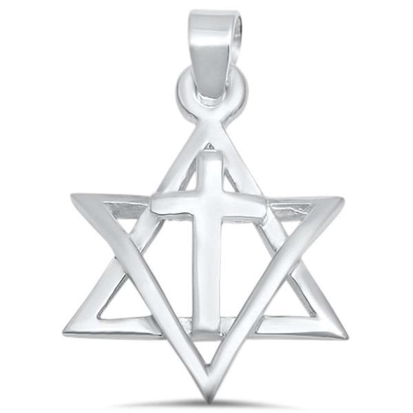 Plain Star of David Cross Pendant Charm 925 Sterling Silver Choose Color