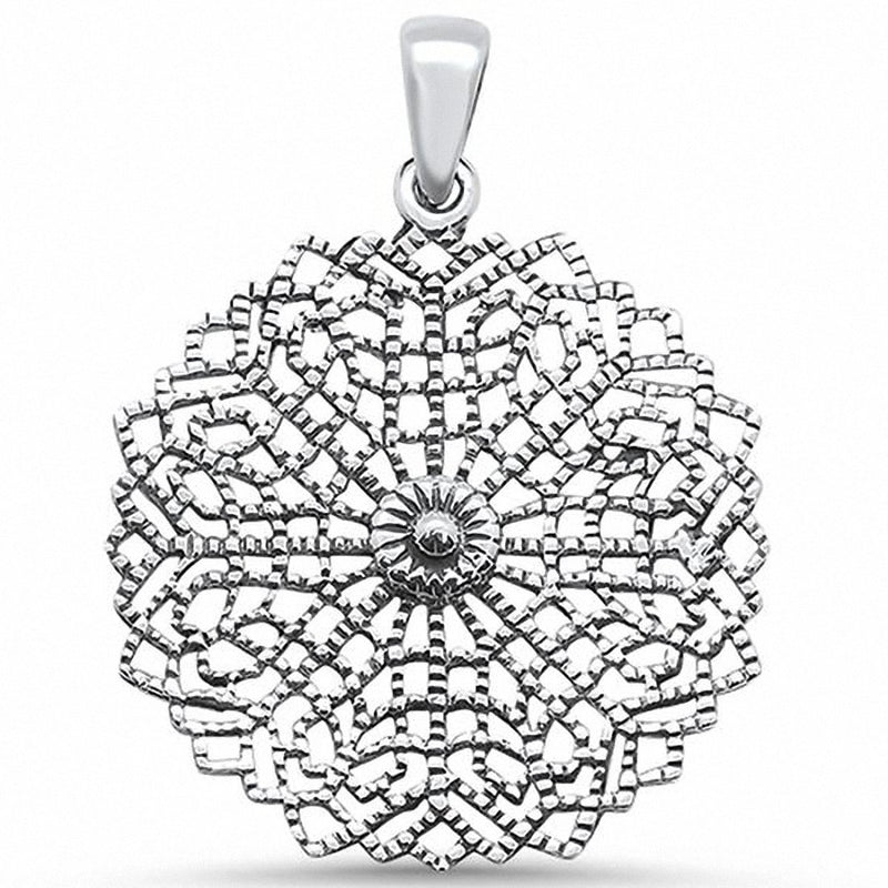 Flower Pendant Charm 925 Sterling Silver